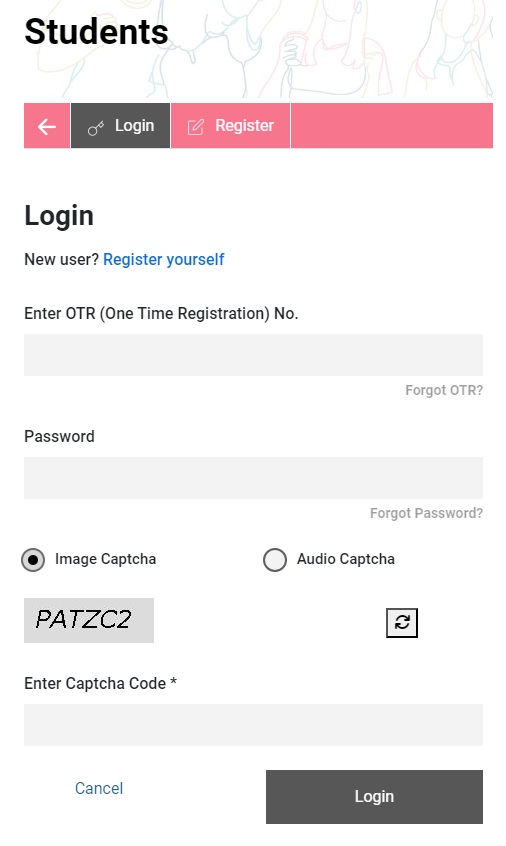 NSP 2024-25 Student Login Page