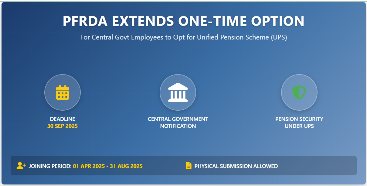NPS To UPS 2025 One Time Option PFRDA